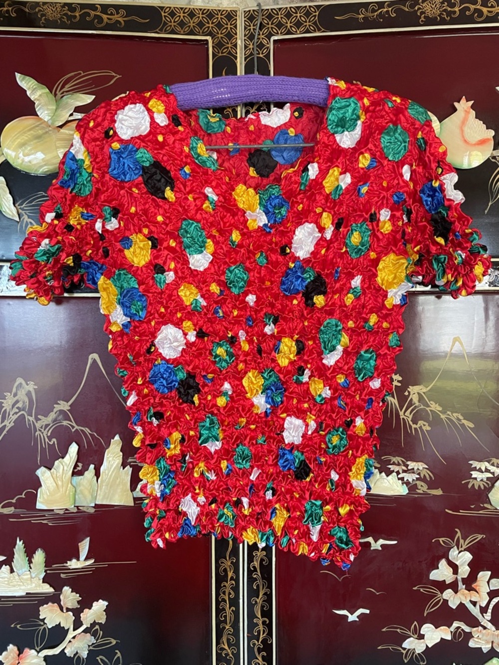 Y2K Popcorn polka dot Top
